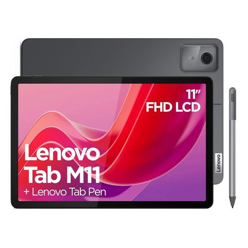 Tablet Lenovo Tab M11 11" 128GB, 4GB RAM, cámara principal 8MP, frontal 8MP, MediaTek Helio G88, 7040 mAh, gris + Folio + Pen
