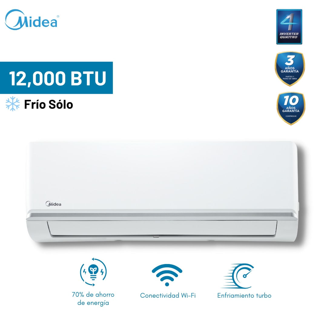 Imagen 2 del producto Aire acondicionado Midea 12000 BTU, 1.11W, Split Pared Inverter