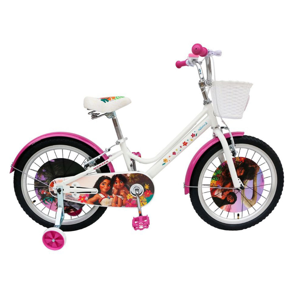 Bicicleta Monark Moana Aro 20" con timbre y canasta, blanco