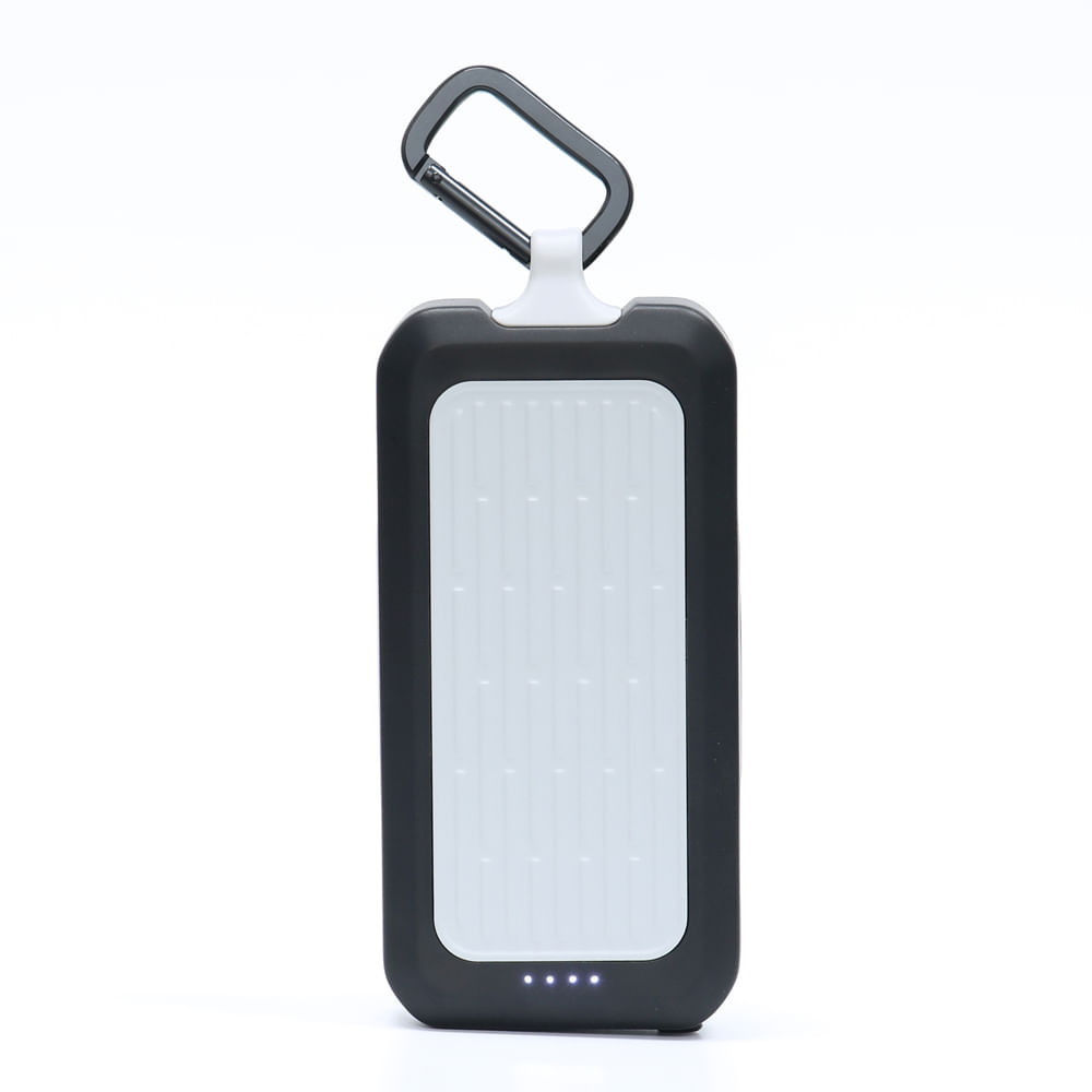 Imagen 2 del producto Batería externa Power System solar con linterna 18000 mAh, 30W, USB y Tipo-C, negro