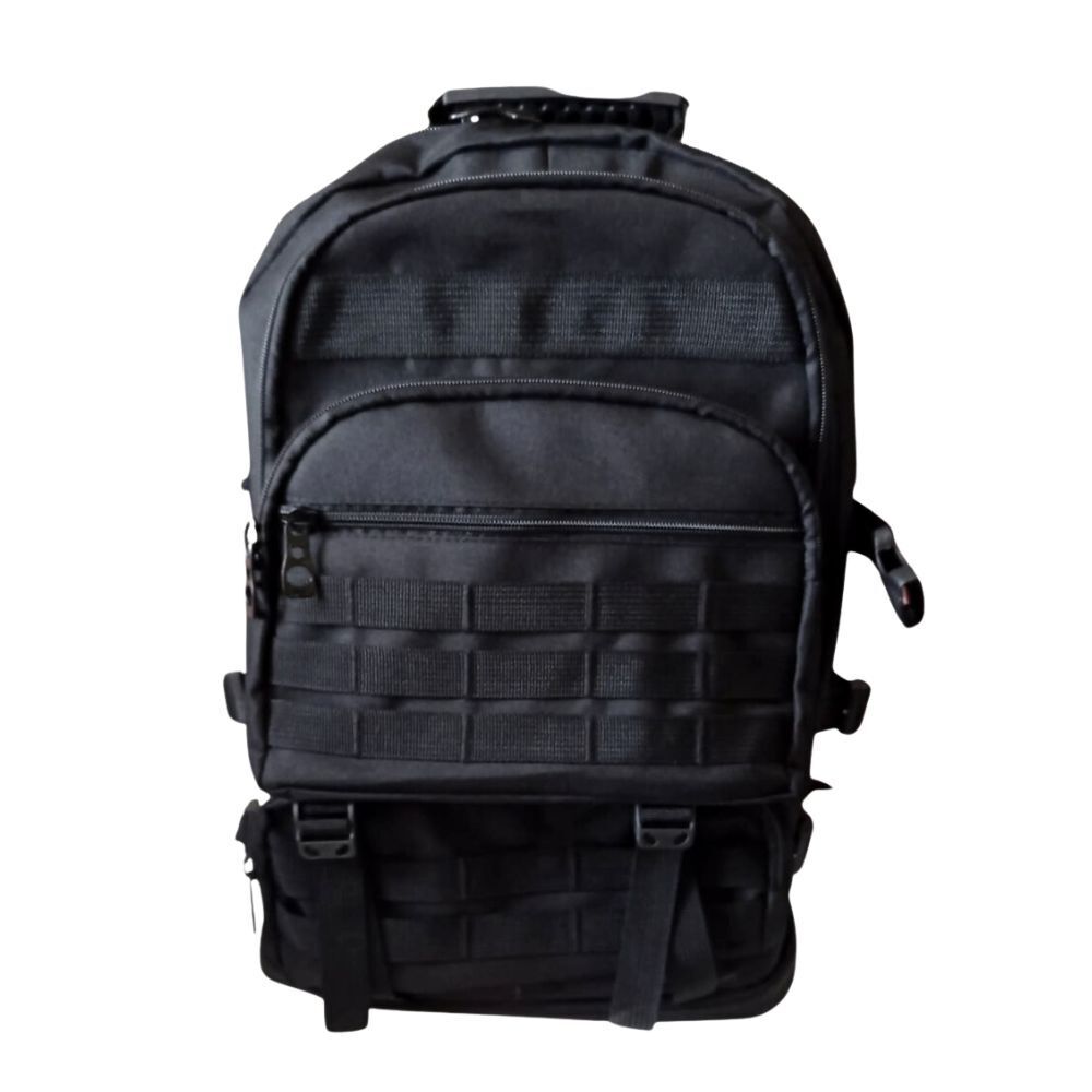 Mochila táctica militar expandible 55L camping, viaje, negro