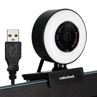 Reacondicionado: Cámara web Radioshack FHD 1080p, conexión USB, con luz led, enfoque y brillo automático