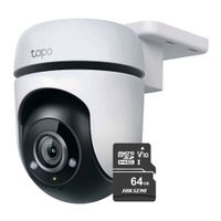 Cámara de seguridad TP-Link Tapo C500, Wi-Fi 360°, Full HD 1080p, visión nocturna 30m, IP65, audio bidireccional, microSD 64GB, blanco