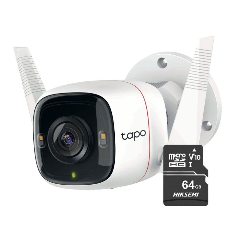 Cámara de Seguridad Wifi Tapo C310 2K para exterior + Micro SD 64GB, blanco