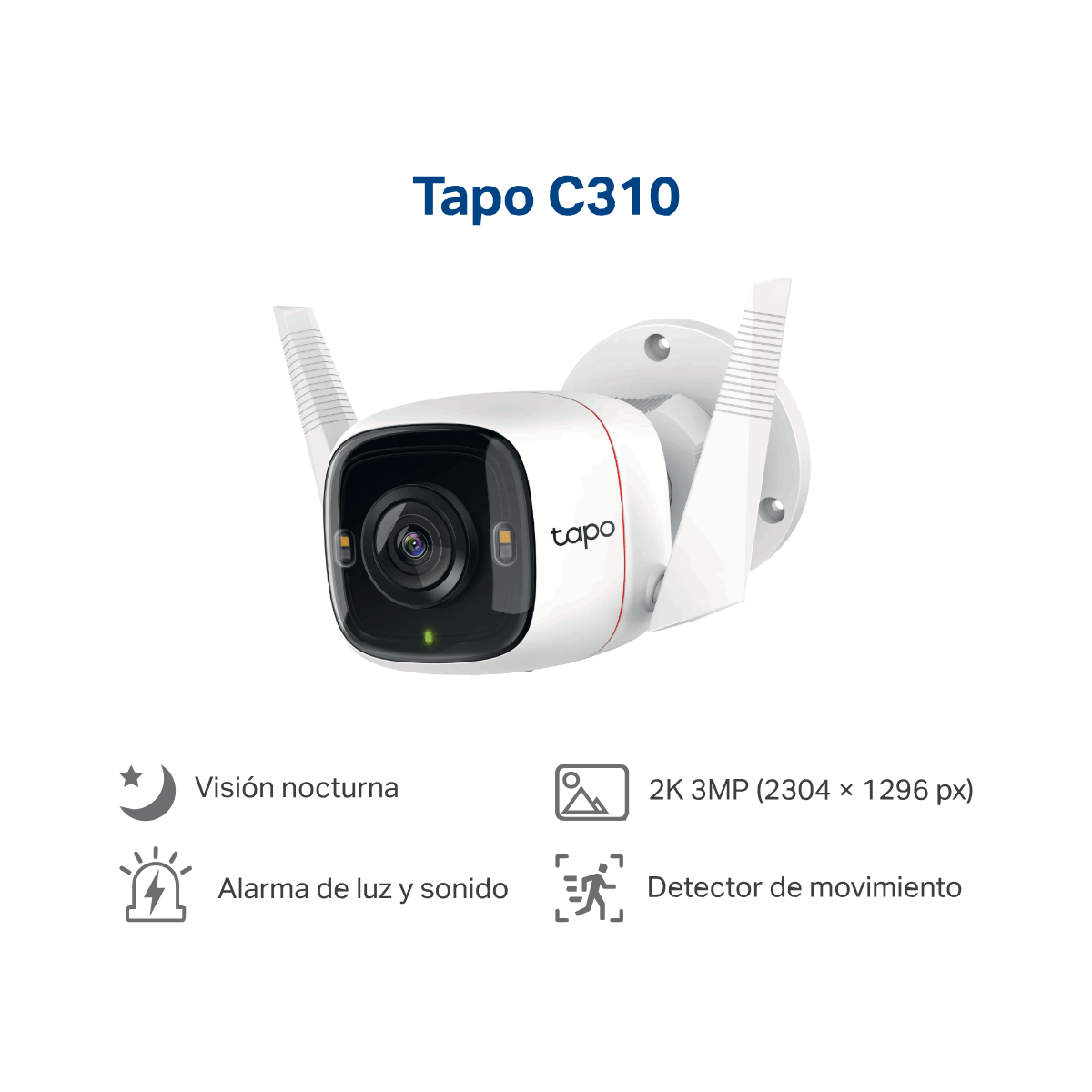 Imagen 2 del producto Cámara de seguridad Wifi Tapo C310 2K para exterior, 3 MP, blanco