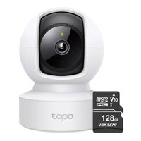 Cámara de seguridad Wifi Tapo C212 2K para interior + Micro SD128GB, blanco