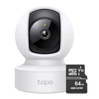 Cámara de seguridad Wifi Tapo C212 2K para interiores + Micro SD 64GB, 3 MP, blanco