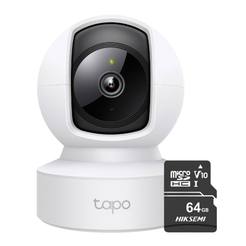 Imagen 1 del producto Cámara de seguridad Wifi Tapo C212 2K para interiores + Micro SD 64GB, 3 MP, blanco