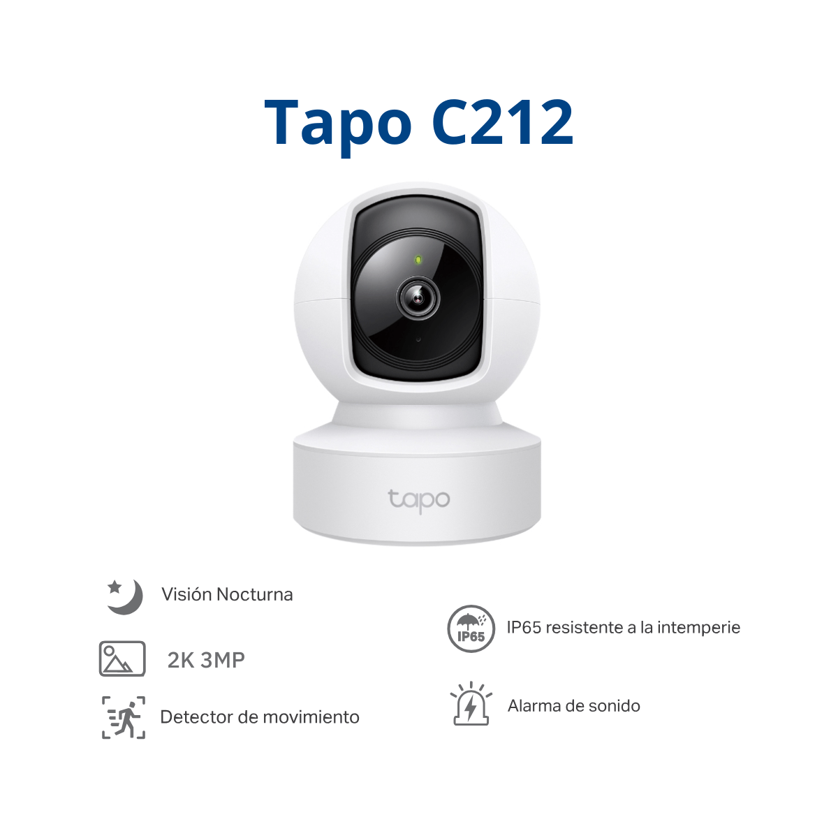 Imagen 2 del producto Cámara de seguridad Wifi Tapo C212 2K 3 MP 2304 x 1296 píxeles, blanco