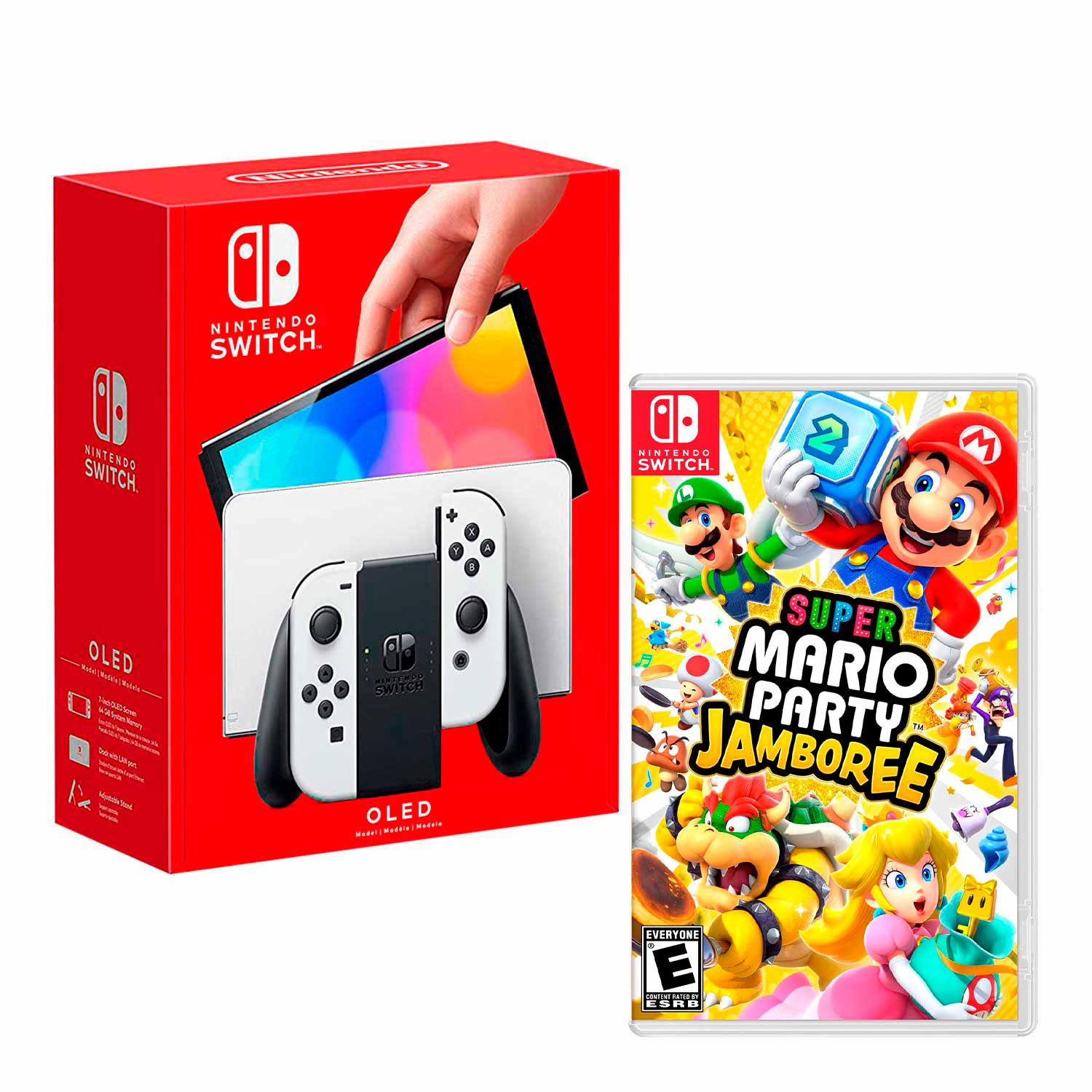 Consola Nintendo Switch Modelo Oled + Mario Party Jamboree, blanco - GC04257