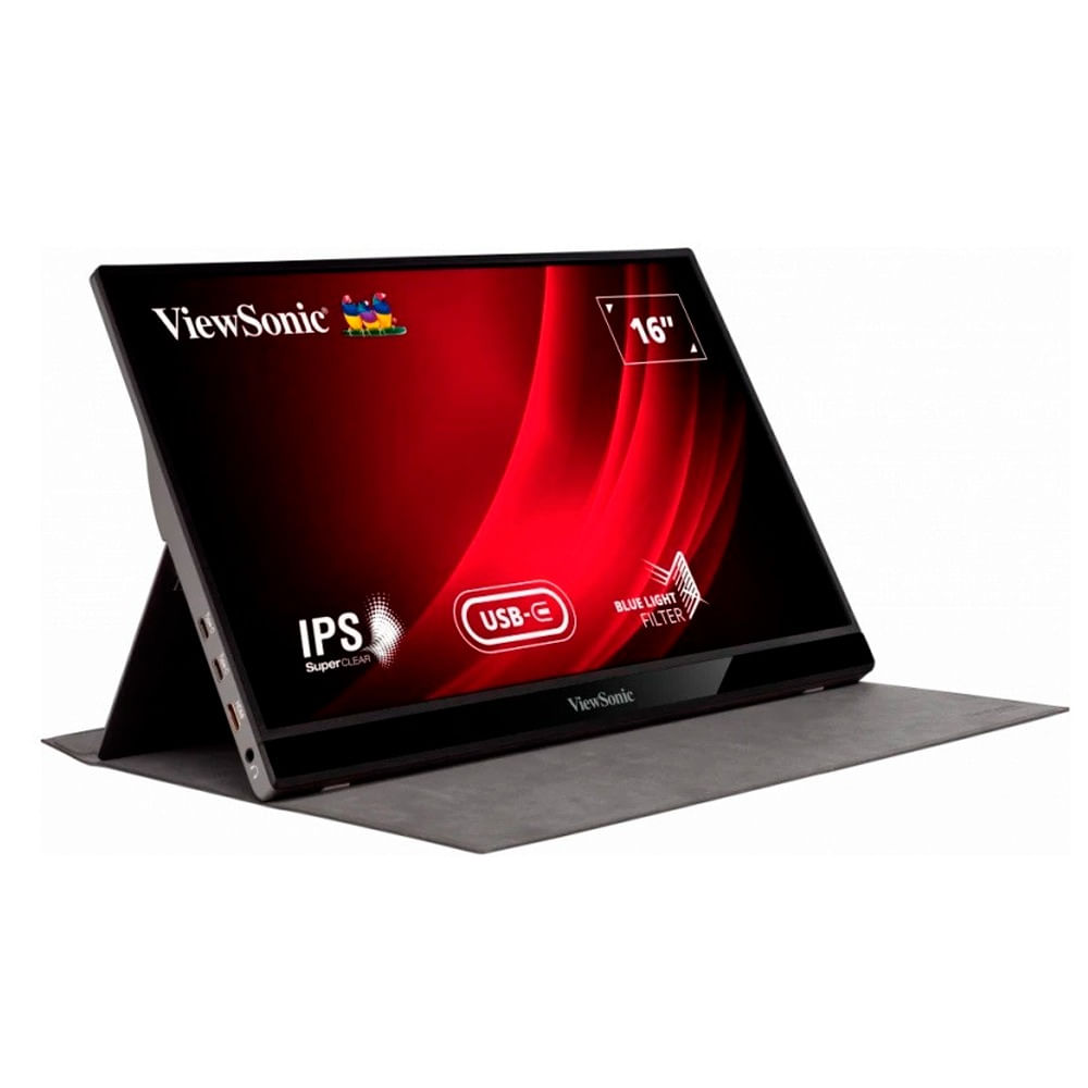 Imagen 2 del producto Monitor portátil ViewSonic VG1655 16"" Panel IPS, FHD (1920x1080), USB-C, Mini-HDMI, 6.5 ms, gris