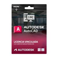 Licencia digital AutoCAD Commercial, 1 usuario, compatible con Windows y macOS, duración 1 año