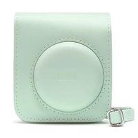Estuche Fujifilm Instax Mini 12 cuero sintético, correa ajustable, verde