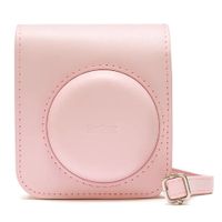 Estuche Fujifilm Instax Mini 12 cuero sintético, correa ajustable, rosado