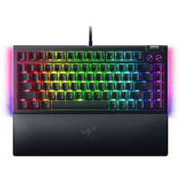 Teclado gamer alámbrico Razer BlackWidow V4, conexión USB Tipo-C, 75% mecánico, idioma inglés, Chroma RGB, Orange Switch, negro