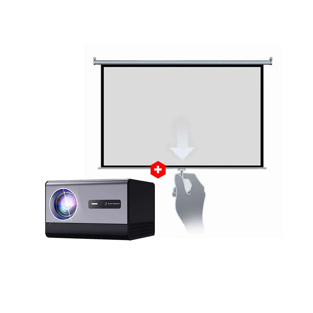 Imagen 1 del producto Combo: Proyector portátil Westminster LCD Full HD, 15000 lúmenes, proyección 40-200"", con Android, negro + Pantalla ecran Westminster para pared 84""