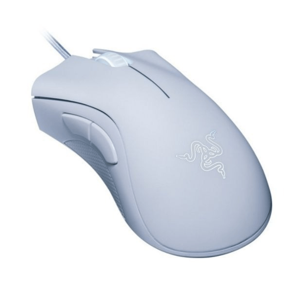 Imagen 2 del producto Mouse gamer Razer DeathAdder Essential alámbrico, conexión usb, 6400 DPI, luz verde, sensor óptico, blanco