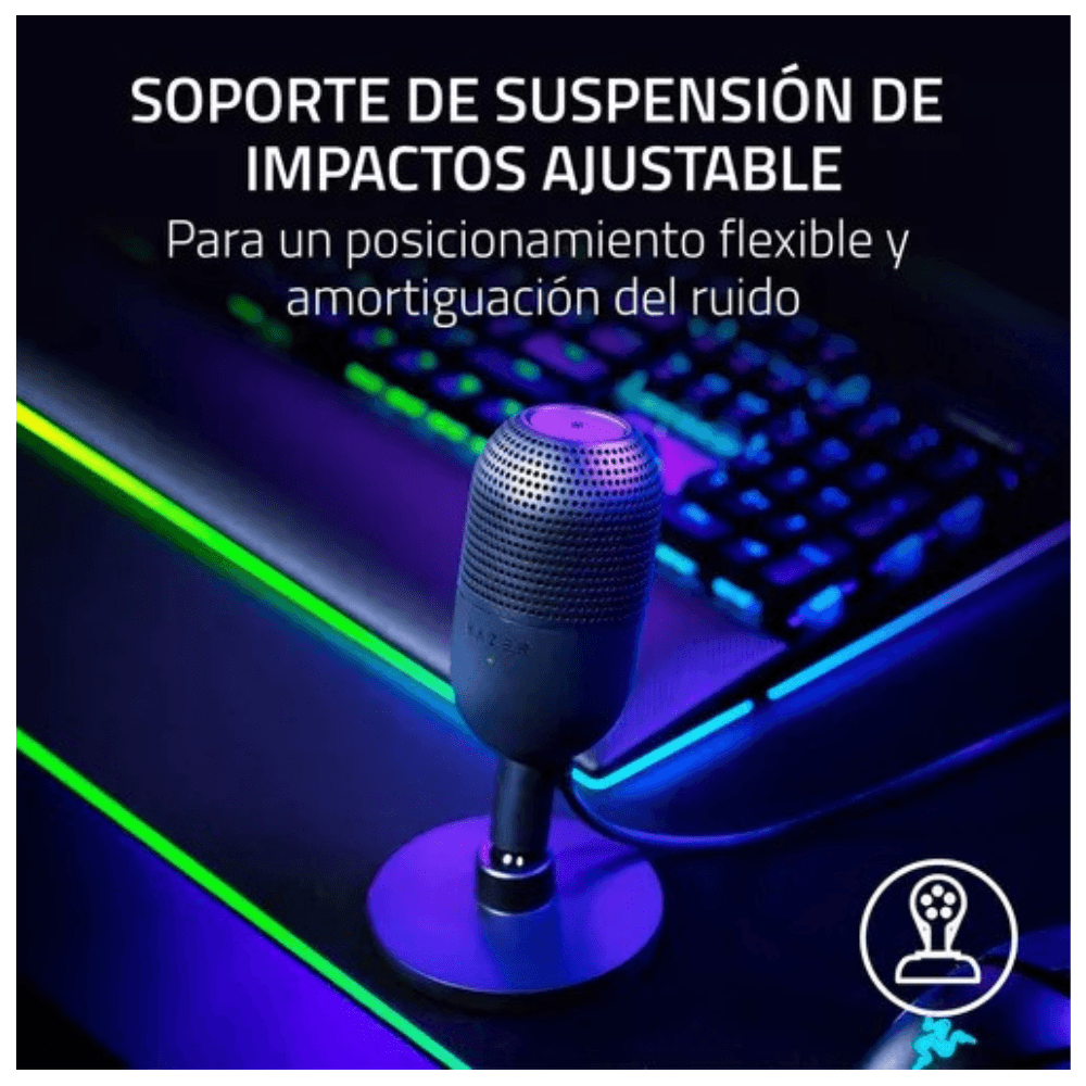 Imagen 2 del producto Micrófono Gamer Razer Seiren V3 Mini streaming condensador, negro