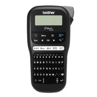Rotulador portátil Brother PTH110BK para imprimir etiquetas, diseño compacto y ergonómico, con 3 fuentes, 14 encuadres y más de 250 símbolos