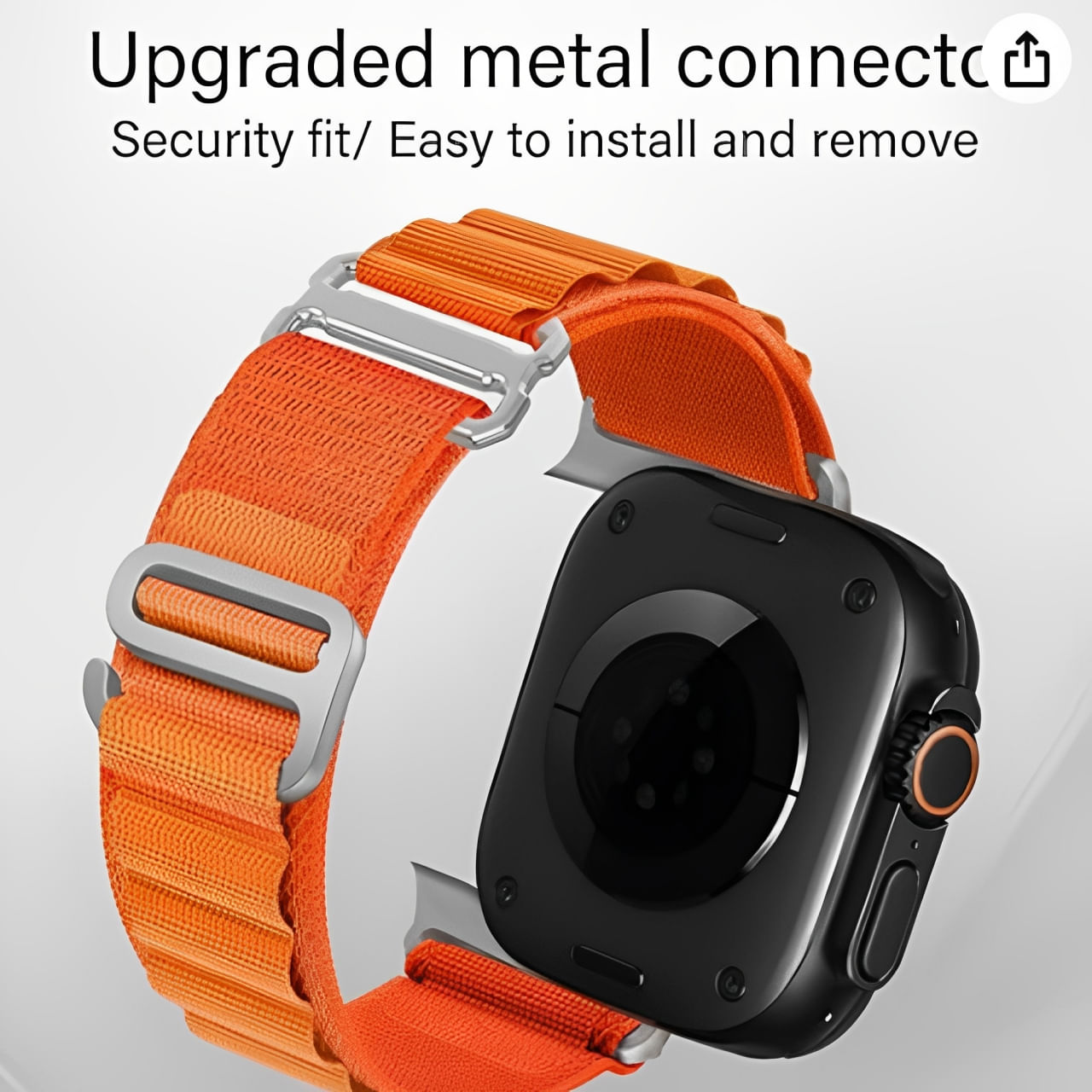 Imagen 2 del producto Correa Urvoi alpine loop and hook, nylon, transpirable, para apple watch, 42/44/45/49mm, naranja