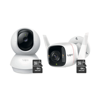 Kit de cámara de seguridad Tapo C210 2K 360° + Tapo C310 2K, blanco+ Micro SD 64GB