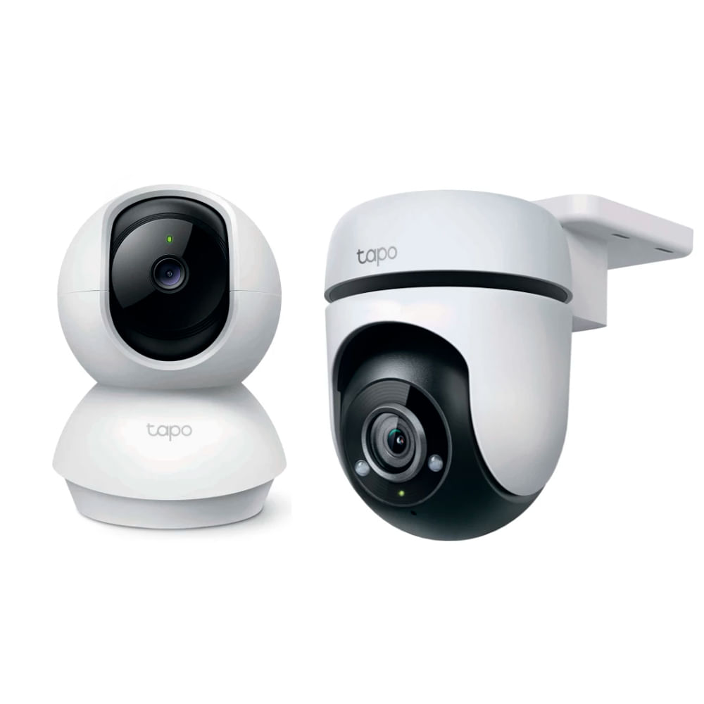 Kit de cámara de seguridad Tapo C210 2K visión nocturna + Tapo C510W 2K alarma personalizable, blanco