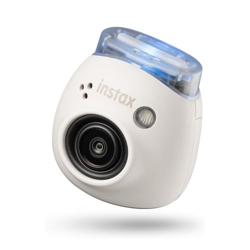 Cámara digital Instax Pal diseño compacto, transferencia vía bluetooth como imagen Instax, hasta 50 fotos a la vez, modo selfie, recargable, blanco