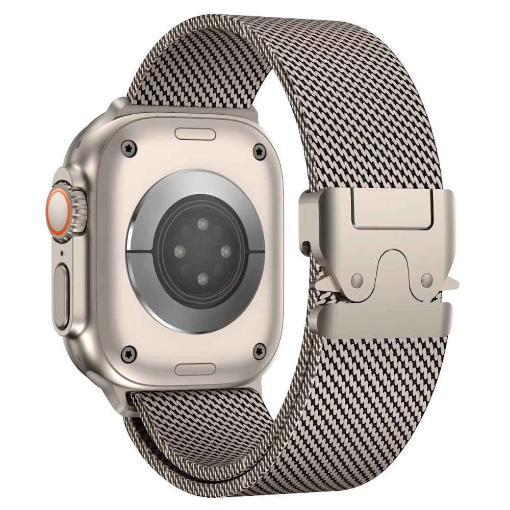 Correa Urvoi, milanese loop, titanio, cierre buckle para apple watch, 42/44/45/46/49mm