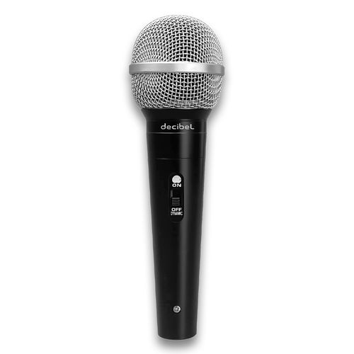 Micrófono alámbrico Decibel FM-525 conexión de 1/4" a XLR ideal para presentaciones y grabaciones, cable de 5 metros, negro