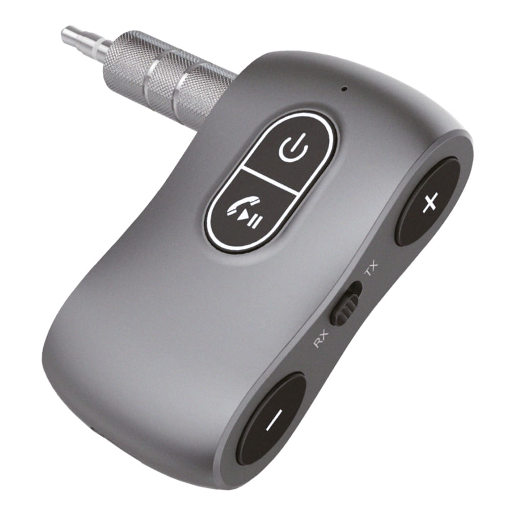 Transmisor y receptor bluetooth Decibel compatible con TV/smartphones/laptops, convierte audio a inalámbrico con conexión Aux 3.5mm, negro