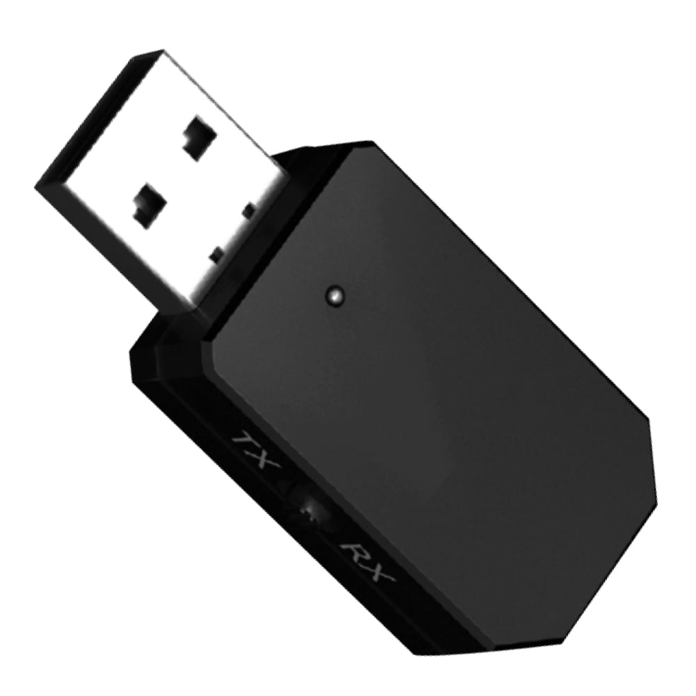 Transmisor y receptor bluetooth Decibel conexión USB, compatible con TV, laptops y sistemas de sonido, diseño compacto y elegante, negro