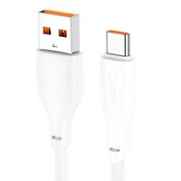 Cable tipo-C a USB Tranyoo carga súper rápida, 6A, 1m, blanco