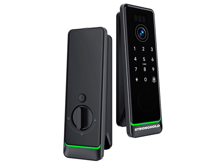 Cerradura digital automática LUX cámara y Wi-Fi integrado, BT, huella dactilar, negro