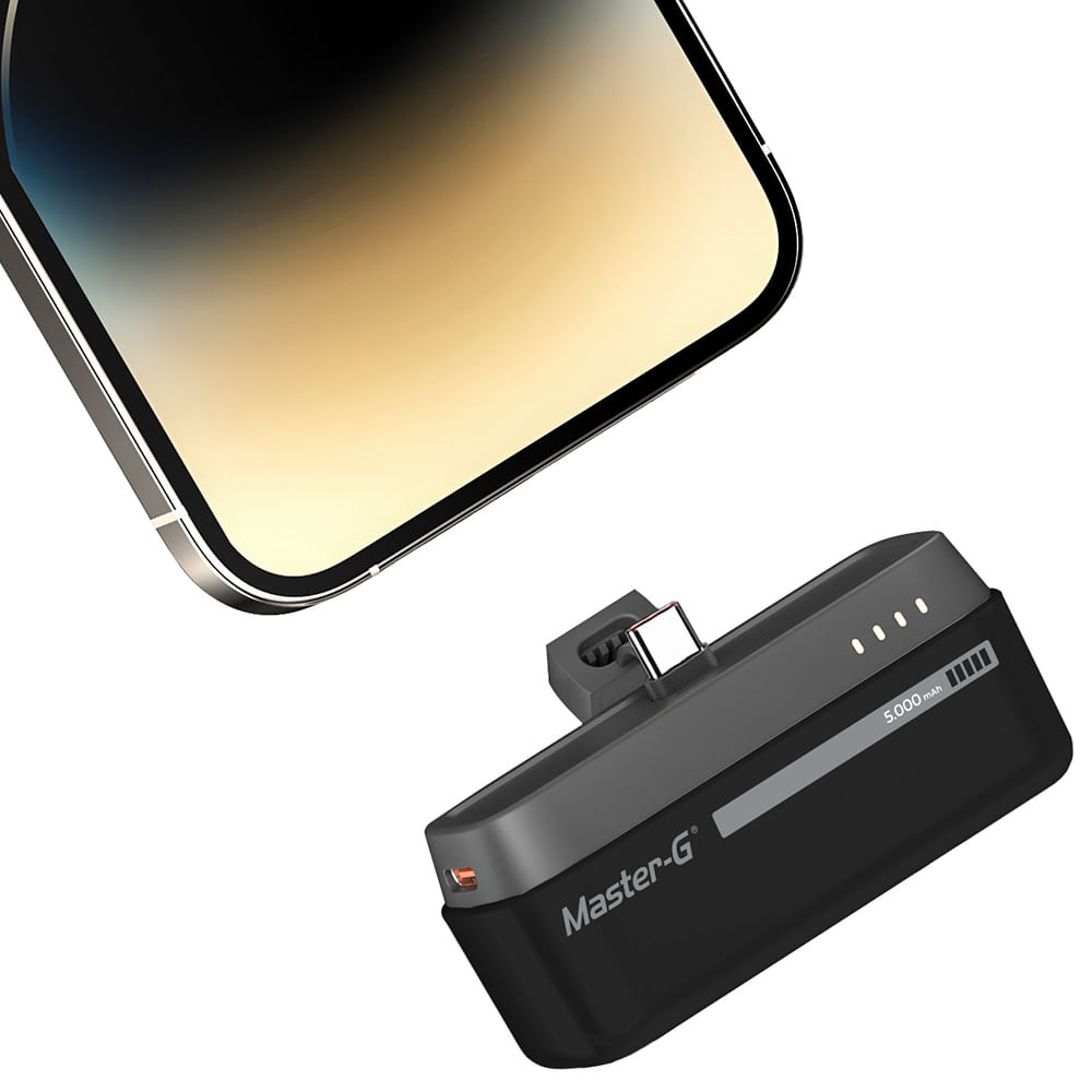 Imagen 2 del producto Cargador portátil compacto, batería de litio, 5000 mAh, puerto Tipo C con Power Delivery 3A, negro