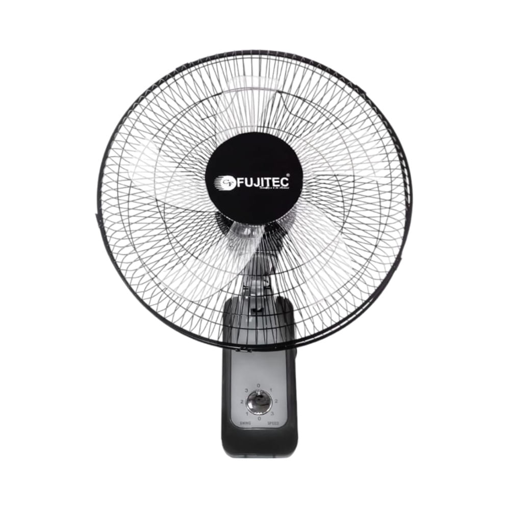 Ventilador de pared Fujitec 75W, 3 velocidades, negro