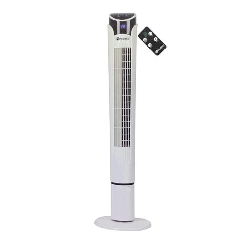 Ventilador de torre Fujitec 70W, 3 velocidades, bajo nivel de ruido, blanco