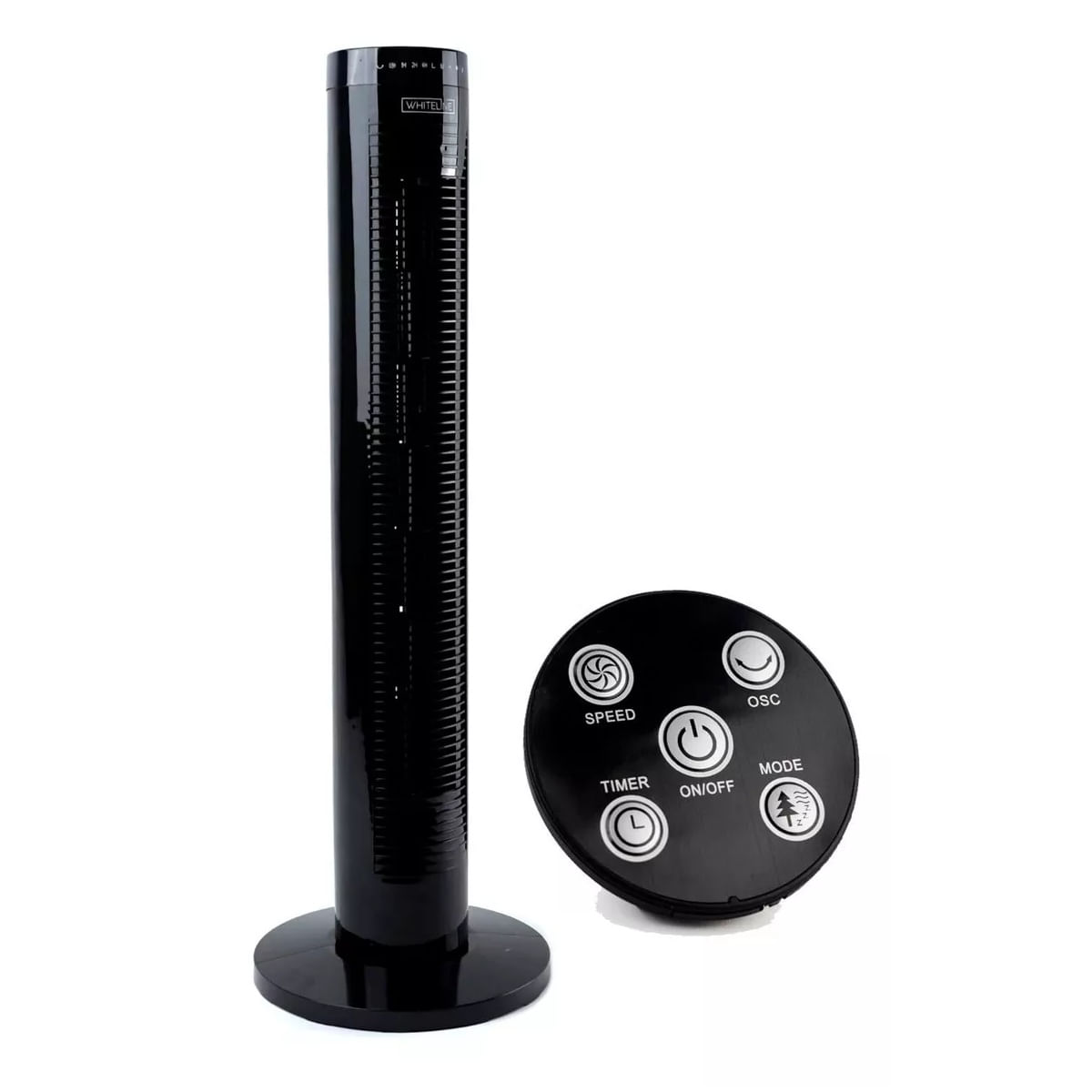 Imagen 1 del producto Ventilador de torre Whiteline 45W, 3 velocidades, giro de 70°, negro