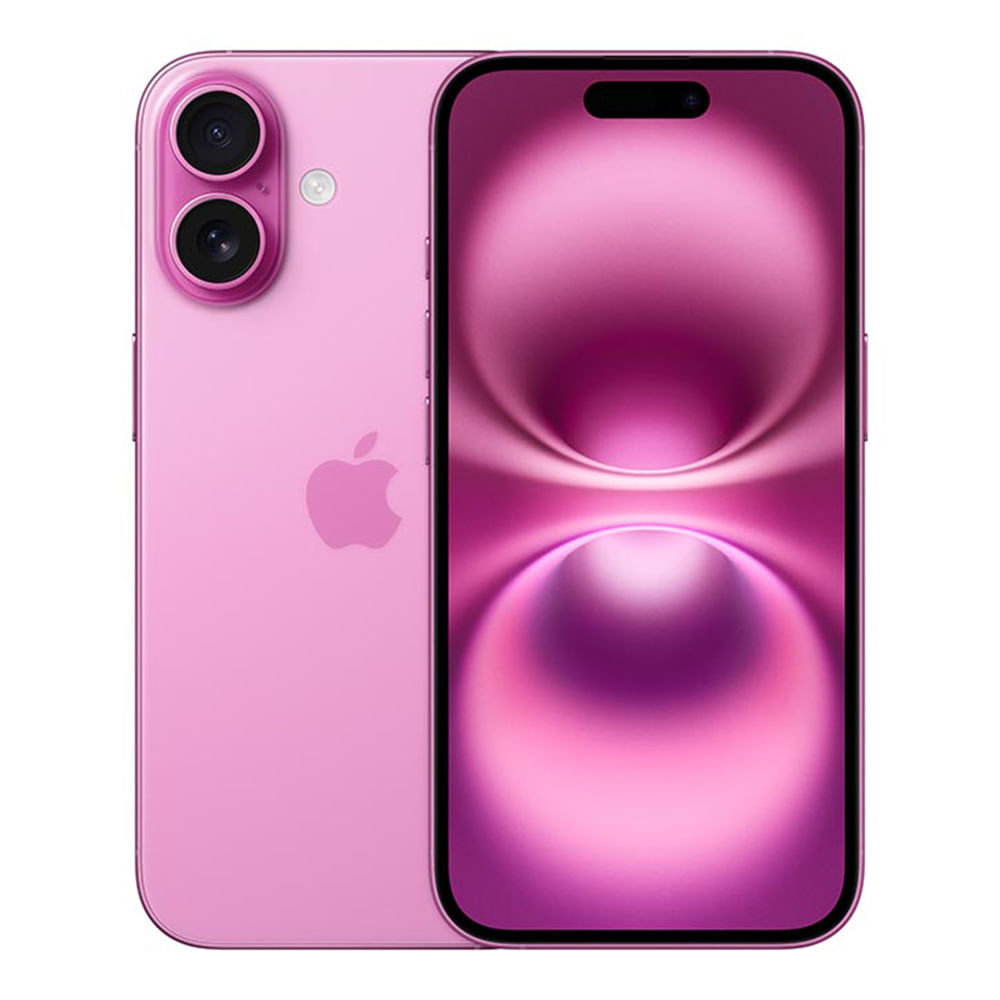 iPhone 16 eSIM 5G 128GB, 8GB RAM, cámara trasera 48MP y frontal 12MP, 6.1", rosado