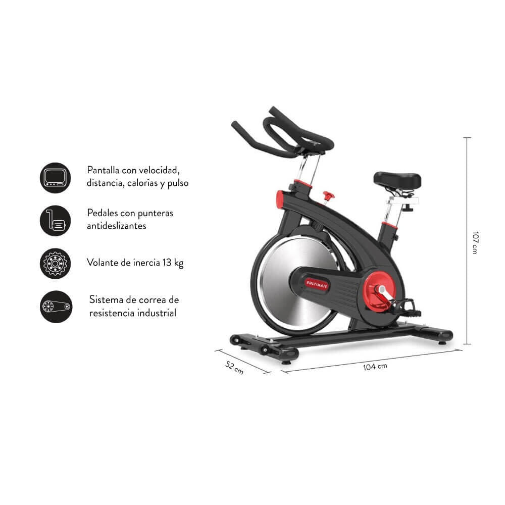 Imagen 2 del producto Bicicleta de spinning Z500 Pro, peso máximo 200kg, pedal antideslizante, negro