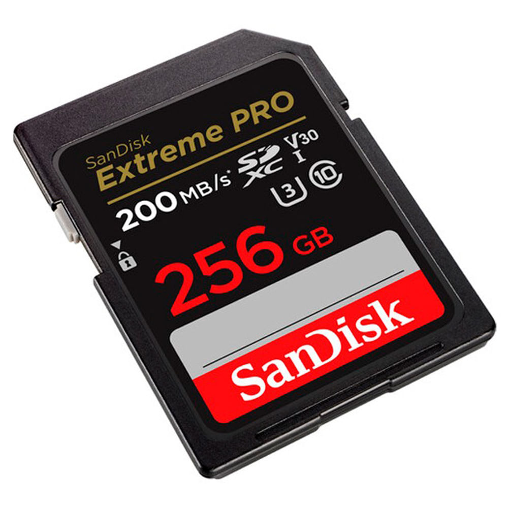 Imagen 2 del producto Tarjeta SD SanDisk Extreme PRO 256GB UHS-I, velocidad lectura 200 MB/s, escritura 140 MB/s, Full HD, 3D y 4K