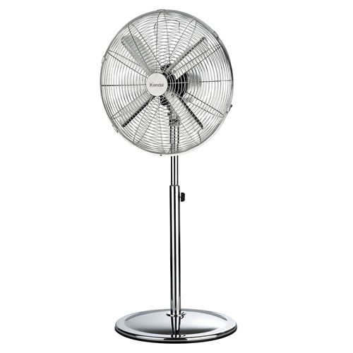Ventilador de pie Kendal, 16", 60w, 3 velocidades, plateado