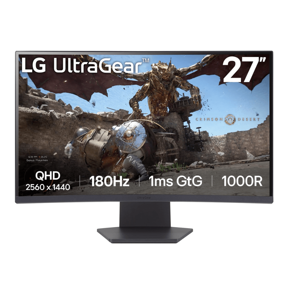 Monitor LG, 27", pantalla plana, VA, QHD (2560 x 1440 píxeles), 16:9, 180 Hz, 1 ms, negro - 27GS60QC-B