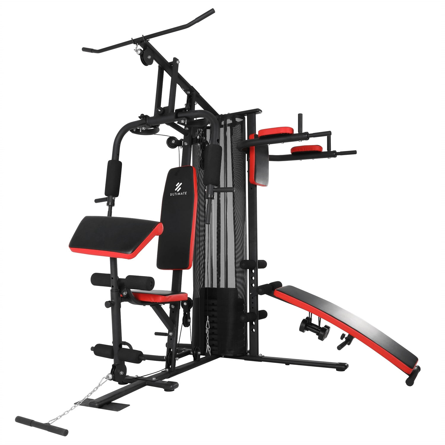 Máquina Home Gym P700 Pro, columna de carga 65 kg, asiento de eco cuero, negro
