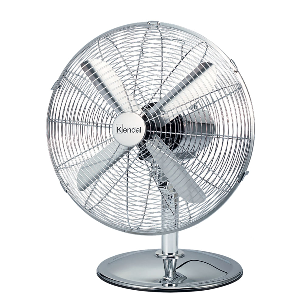 Ventilador de mesa Kendal Kzf-1214II, 45w, 12", 3 velocidades ajustables, plateado