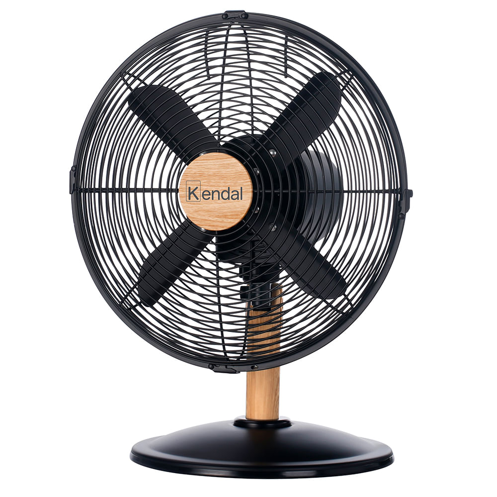 Ventilador de mesa Kendal, 60w, 12", 4 aspas metálicas, negro - Kzf-1214d