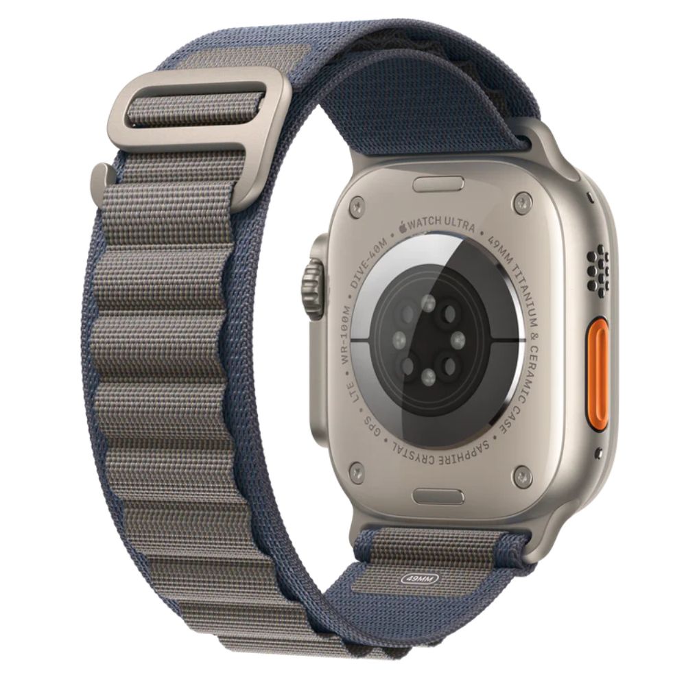 Correa Alpine Loop Ultra para Apple Watch 42/44/45/49, transpirable, azul/gris