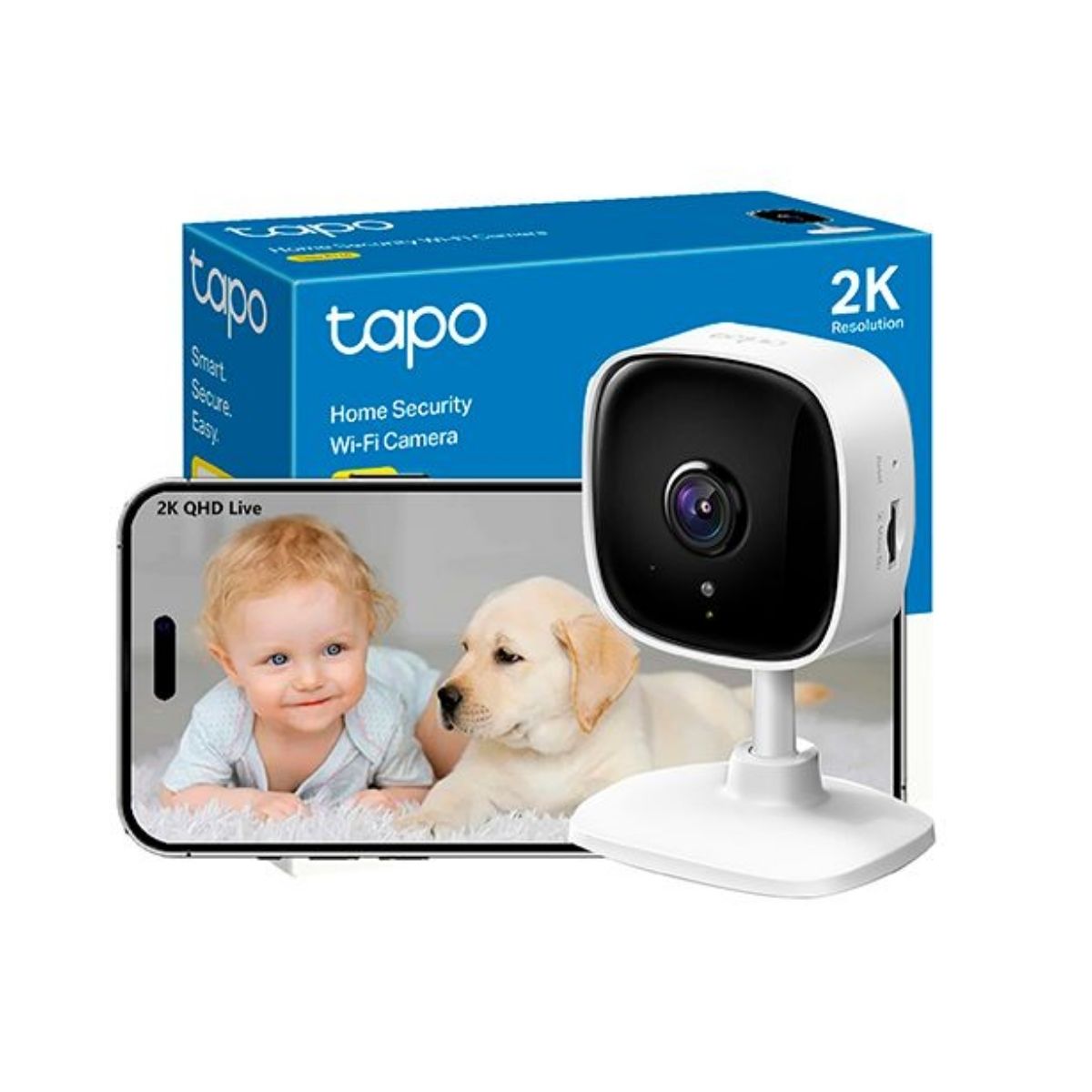 Imagen 2 del producto Cámara de seguridad Tapo C110 2K + Micro SD 128gb, audio bidireccional, visión nocturna, blanco