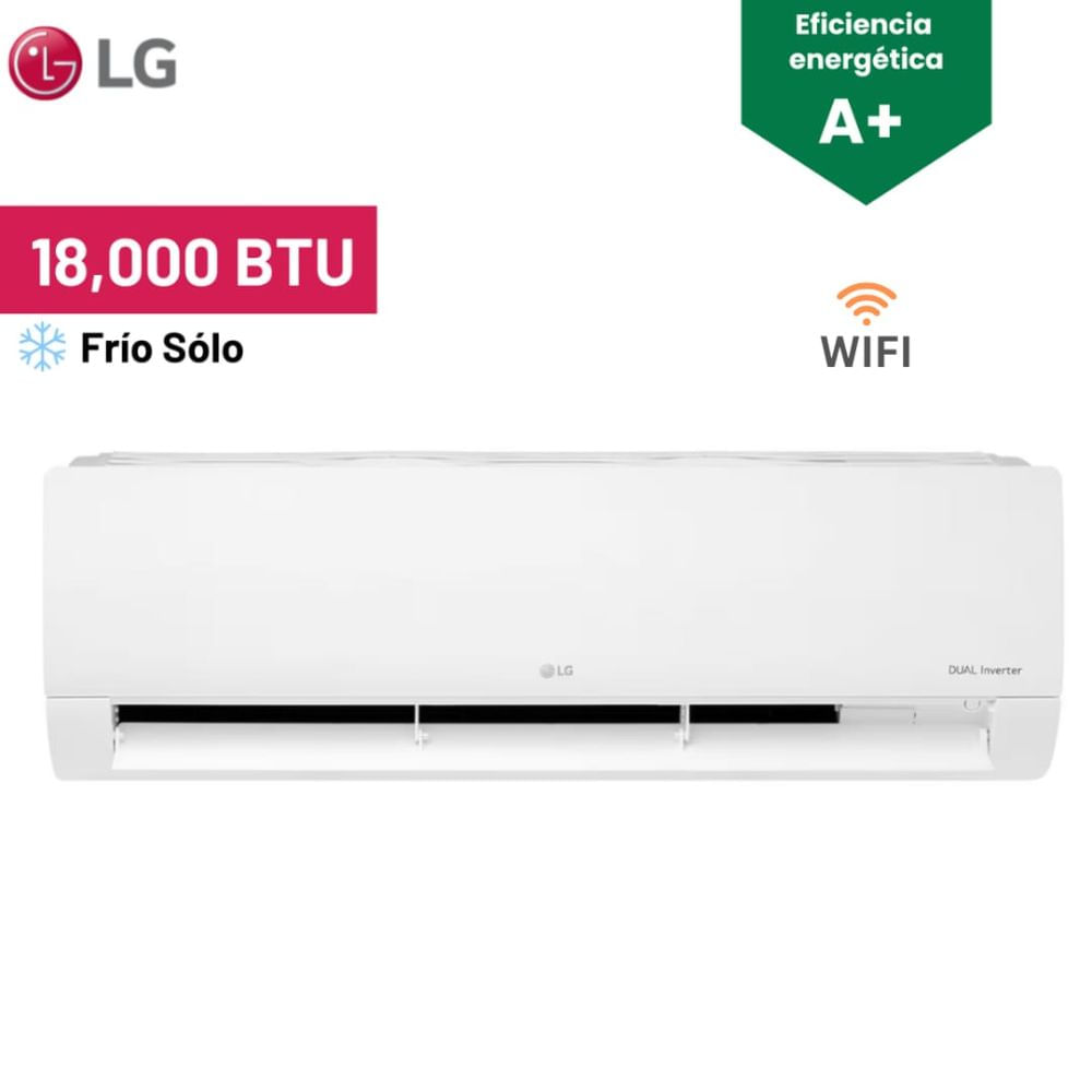 Imagen 2 del producto Aire acondicionado LG 18 000 BTU, 220V, Wi-Fi, tecnología Inverter, solo frío, blanco