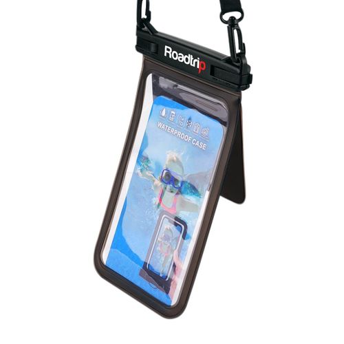 Protector acuático para celular certificación IPX8, doble compartimento, negro