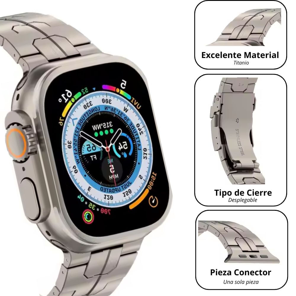 Imagen 2 del producto Correa de Titanio para Apple Watch Iron Man Acabado Matte 42-44-45-49mm